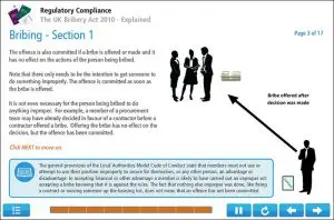 Anti Bribery Training Course Screenshot Example 1