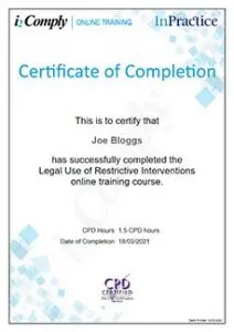Example Certificate Example Certificate