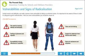 Prevent Duty Online Training Screenshot Example 3 Prevent Duty Online Training Screenshot Example 3