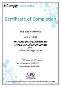 Safeguarding Certificate Safeguarding Certificate