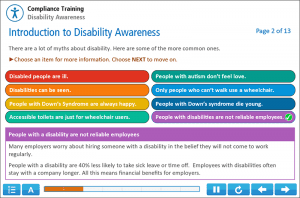 Example Screen of Disability Awareness Training 2 Example Screen of Disability Awareness Training 2