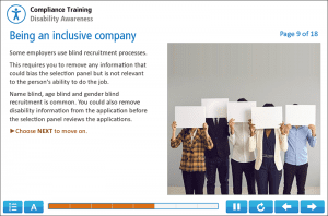 Example Screen of Disability Awareness Training