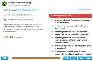 Lone Working Online Training Screenshot 1 Lone Working Online Training Screenshot 1