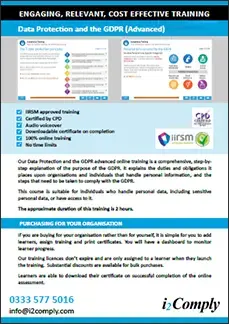 Data Protection and the GDPR (Advanced) Course Flyer