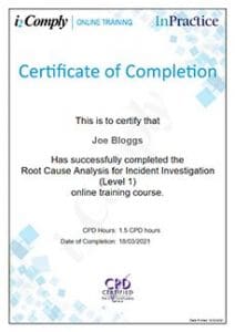RCA Level 1 Example Certificate