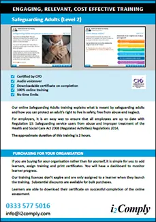 Safeguarding Adults (Level 2) Online Training Course Flyer