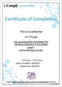 Safeguarding Certificate Safeguarding Certificate