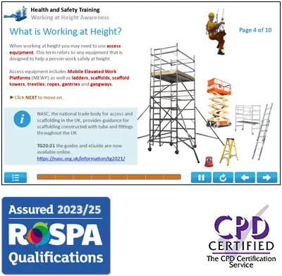 Working at Height Awareness Online Training Course