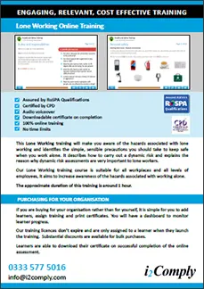 Lone worker course flyer