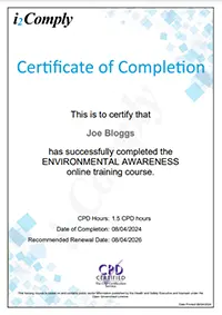 Environmental Awareness Certificate