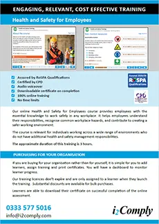 Health and Safety for Employees Course Flyer